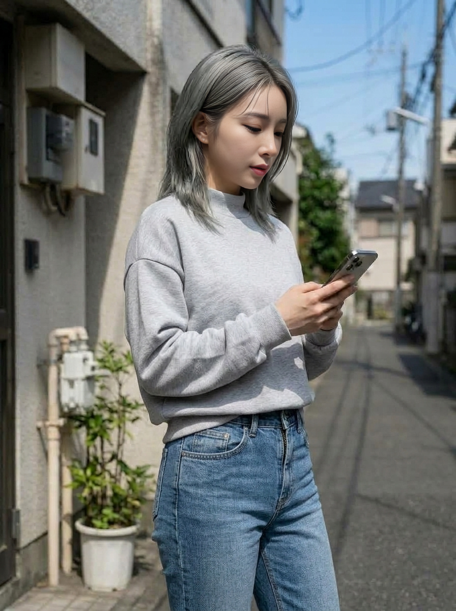 모크넥 기모 맨투맨 여성 오버핏 루즈핏 가을 겨울 이미지 3